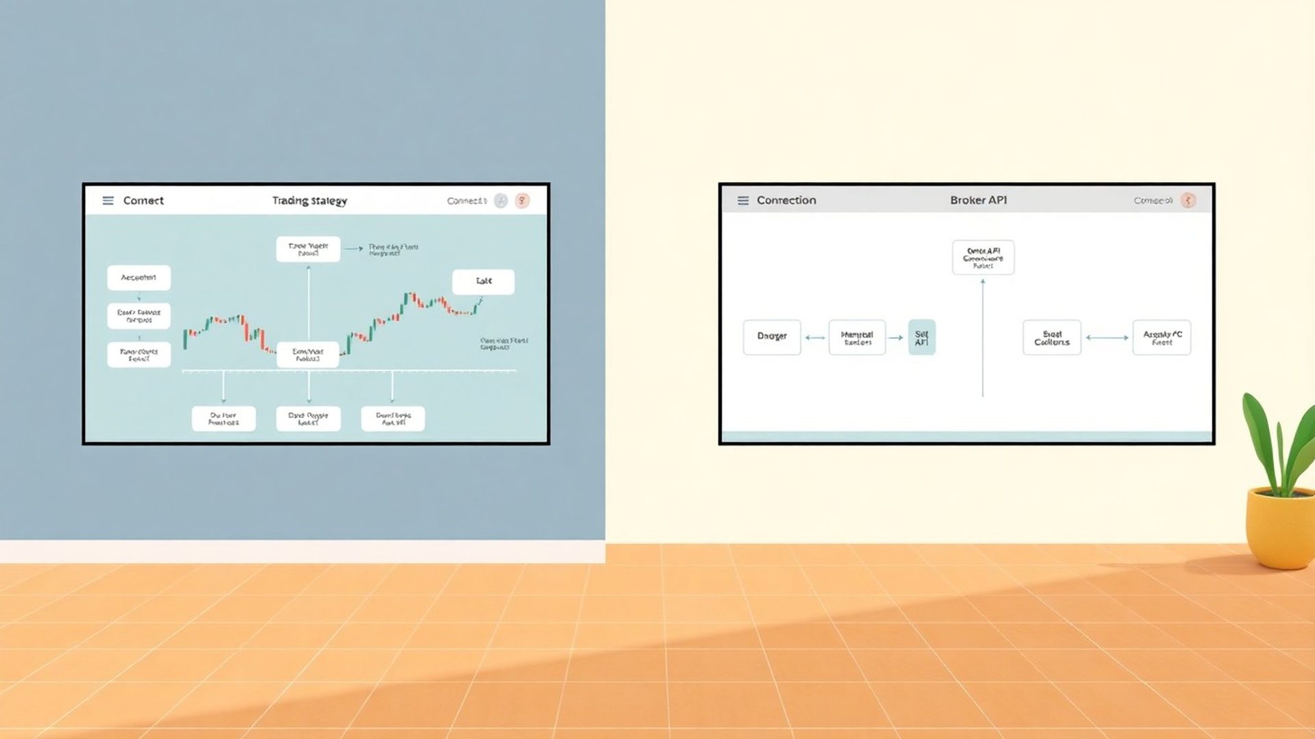 Diagrama de estrategia de trading conectada a APIs de brókers